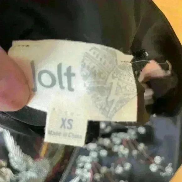 JOLT Jacket With Front Embroidery - Satin Blk & Powder Pink - B33 - Picture 5 of 6